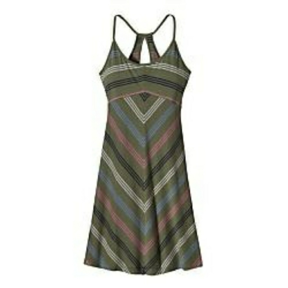 Patagonia Spright Dress Green Striped Racerback