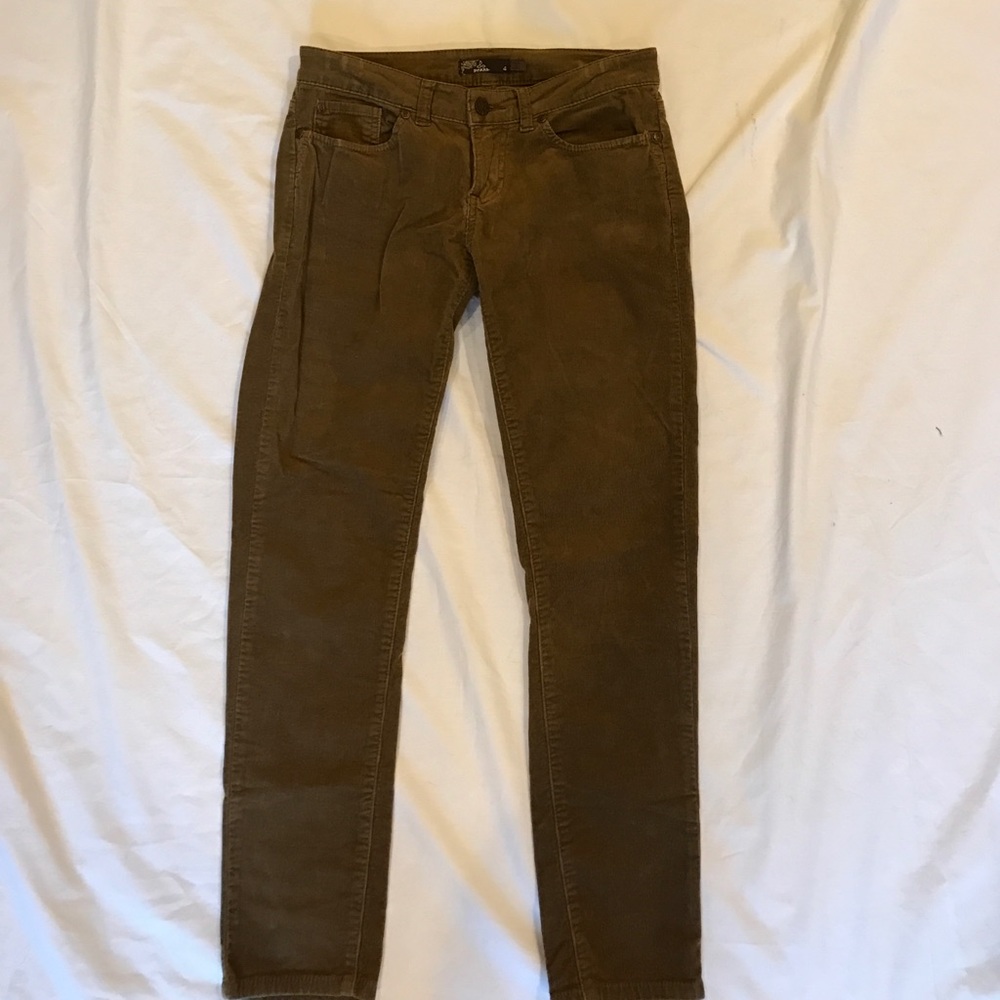 Prana dark khaki corduroy skinny jeans 4