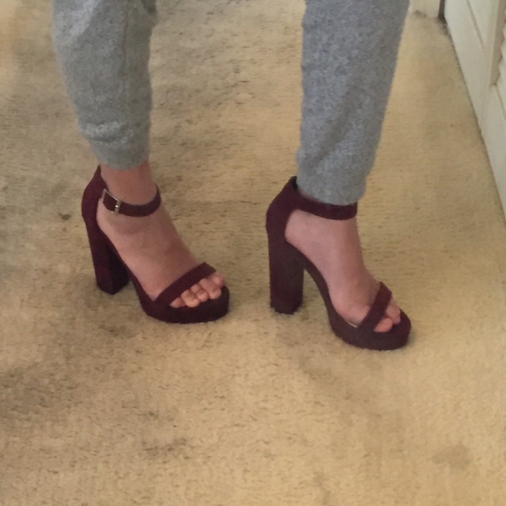 Forever 21 Maroon Suede Heels