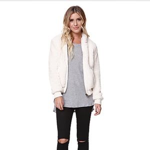 Faux fur bomber jacket