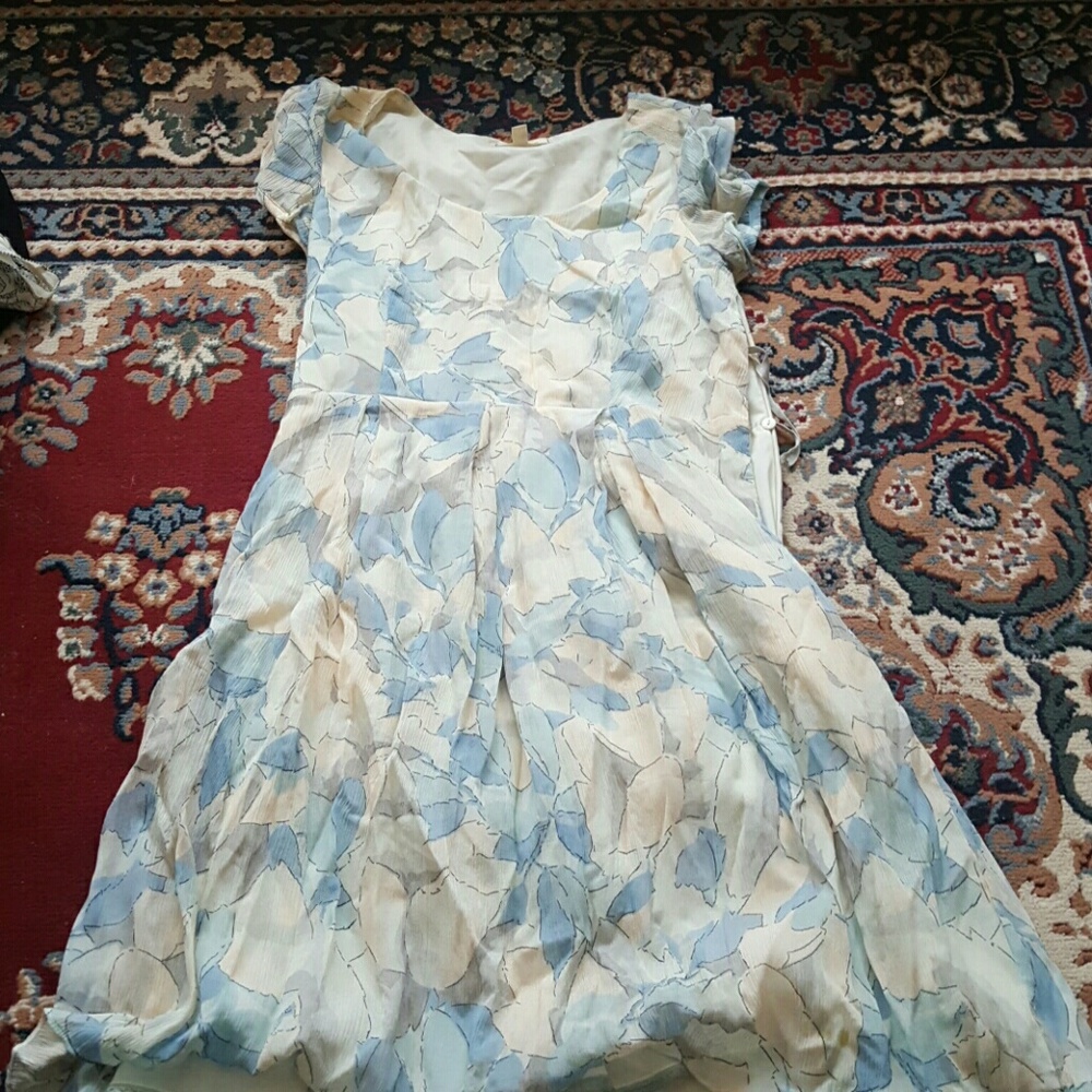 Silk and cotton floral dress