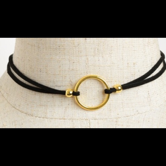 Silver or Gold Ring Choker - Picture 2 of 3