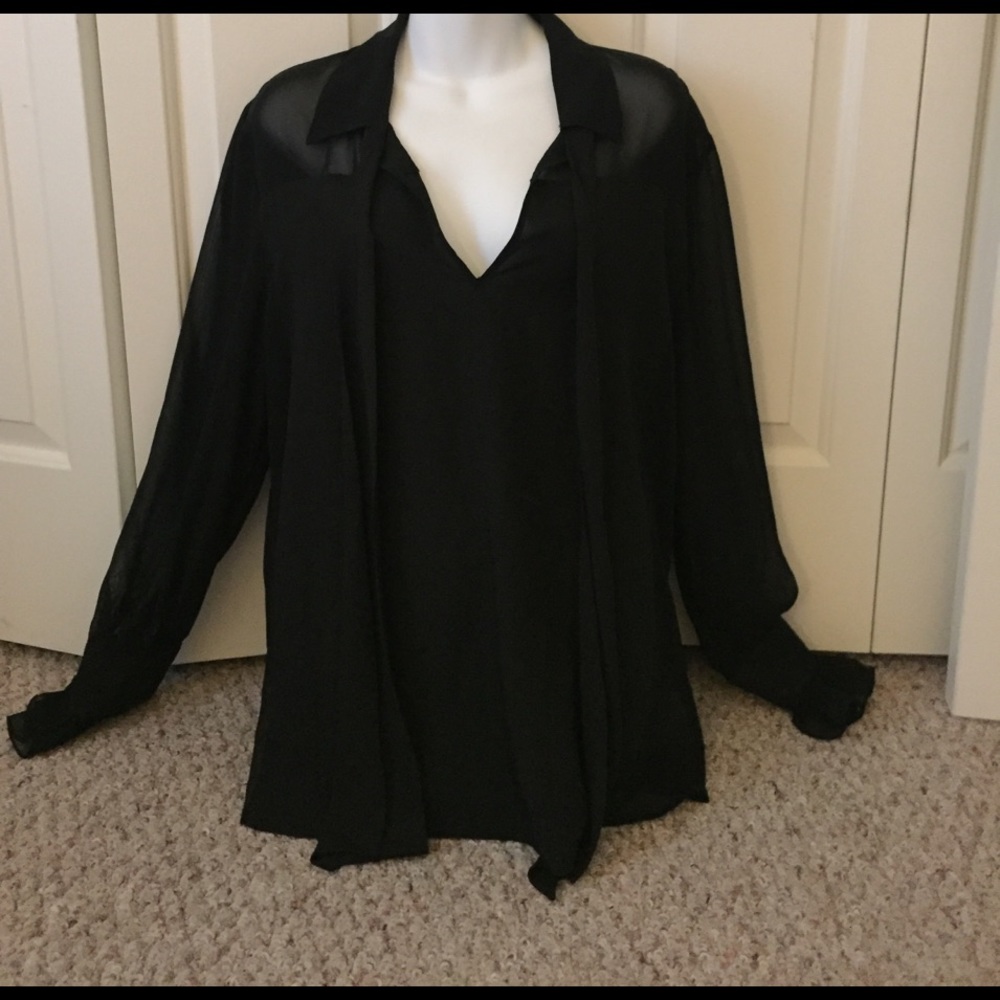 Sheer black blouse