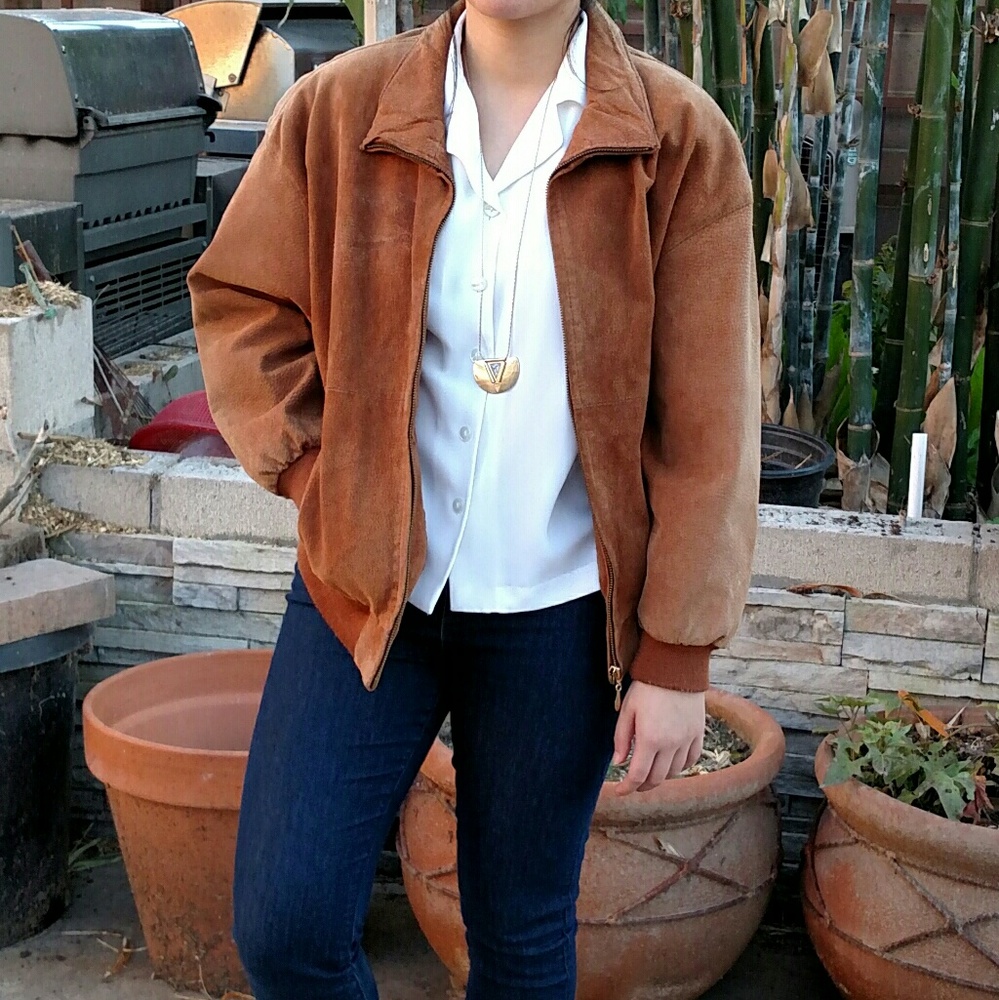 Vintage leather bomber jacket