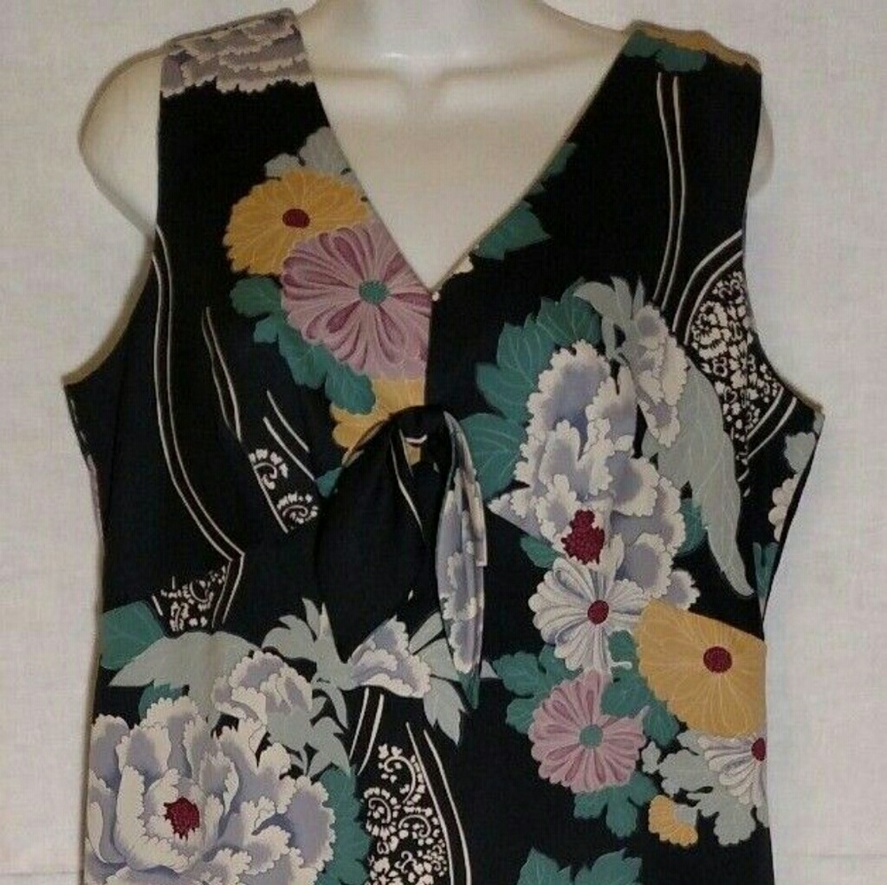 Vtg Sears Hawaiian Aloha Floral Sleeveless Dress