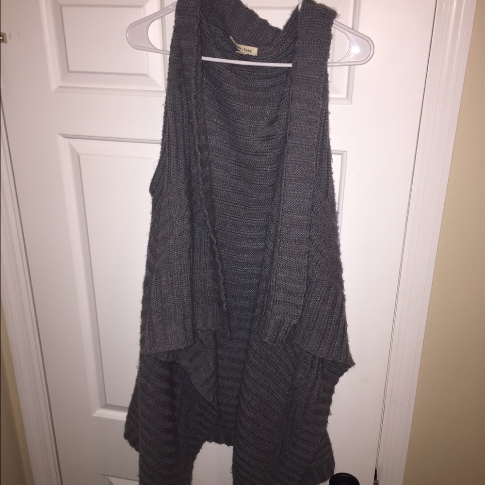 Grey cardigan sweater