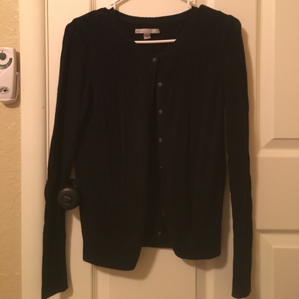 Black Cable Knit Cardigan