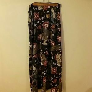 Floral Asian Inspired Print Maxi Skirt