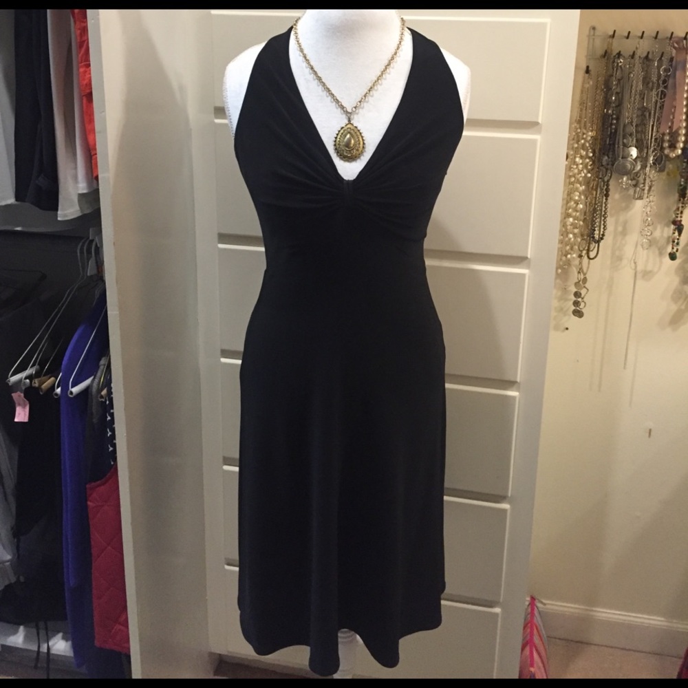 NWT Laundry Black Halter Dress