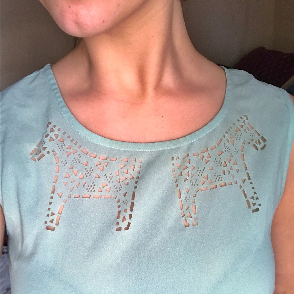 Mint Cut Out Top