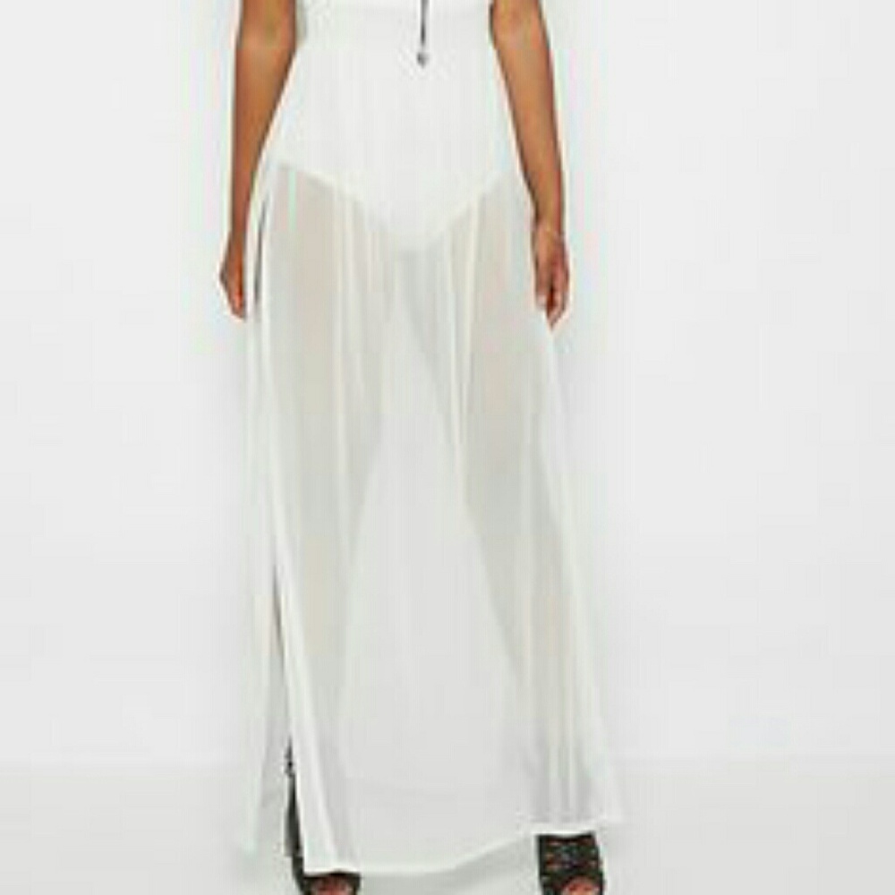 Mesh skirt with bikini bottom