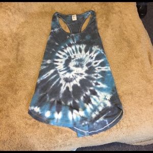 PINK blue tie dye tank top sleepwear