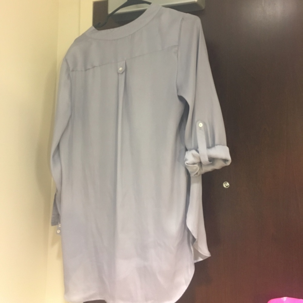 Silver Button-Down Blouse - image 2