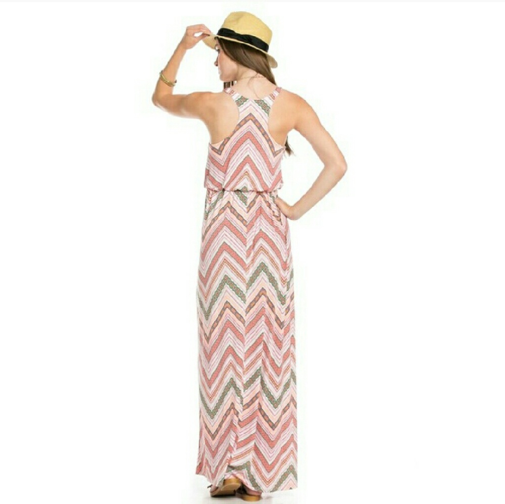 *Sale* Chiffon Chevron Dress - Picture 4 of 5