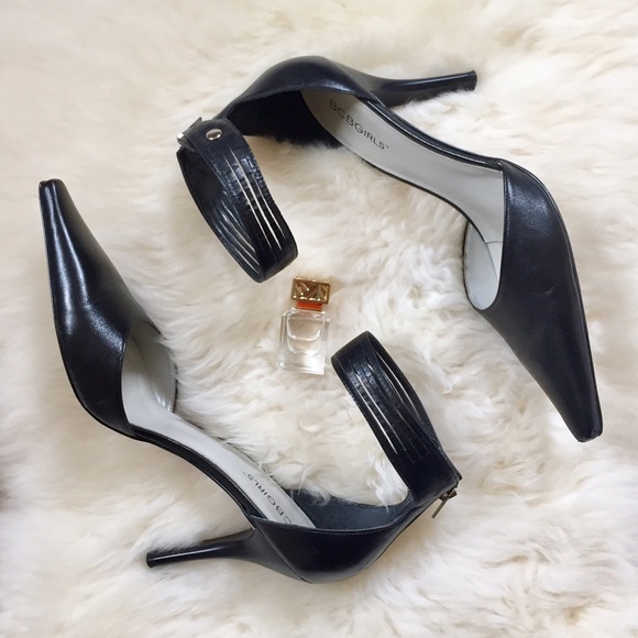 BCBGirls Shoes - BCBGGirls Black Leather Pointed Toe Heels