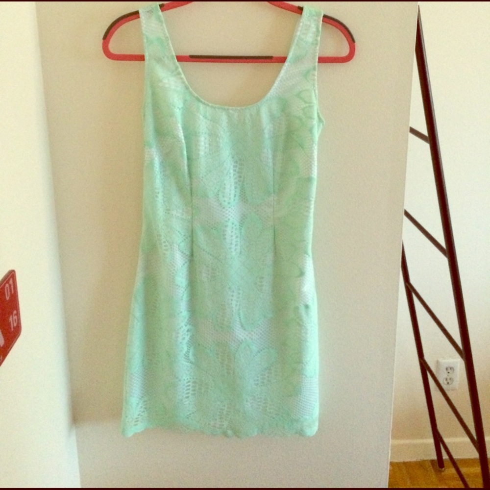 Green and white lacey Lilly Pulitzer mini dress