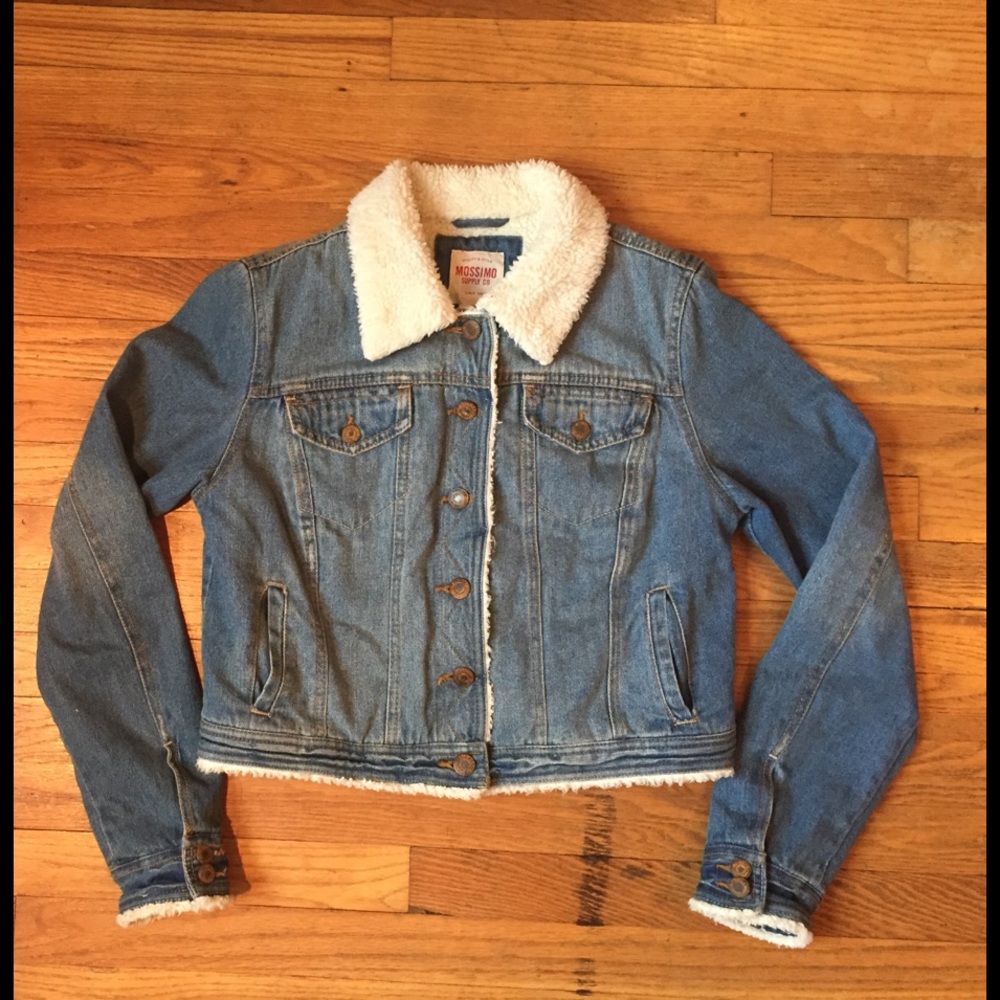 Mossimo Distressed Lined Jean Jacket Sz L