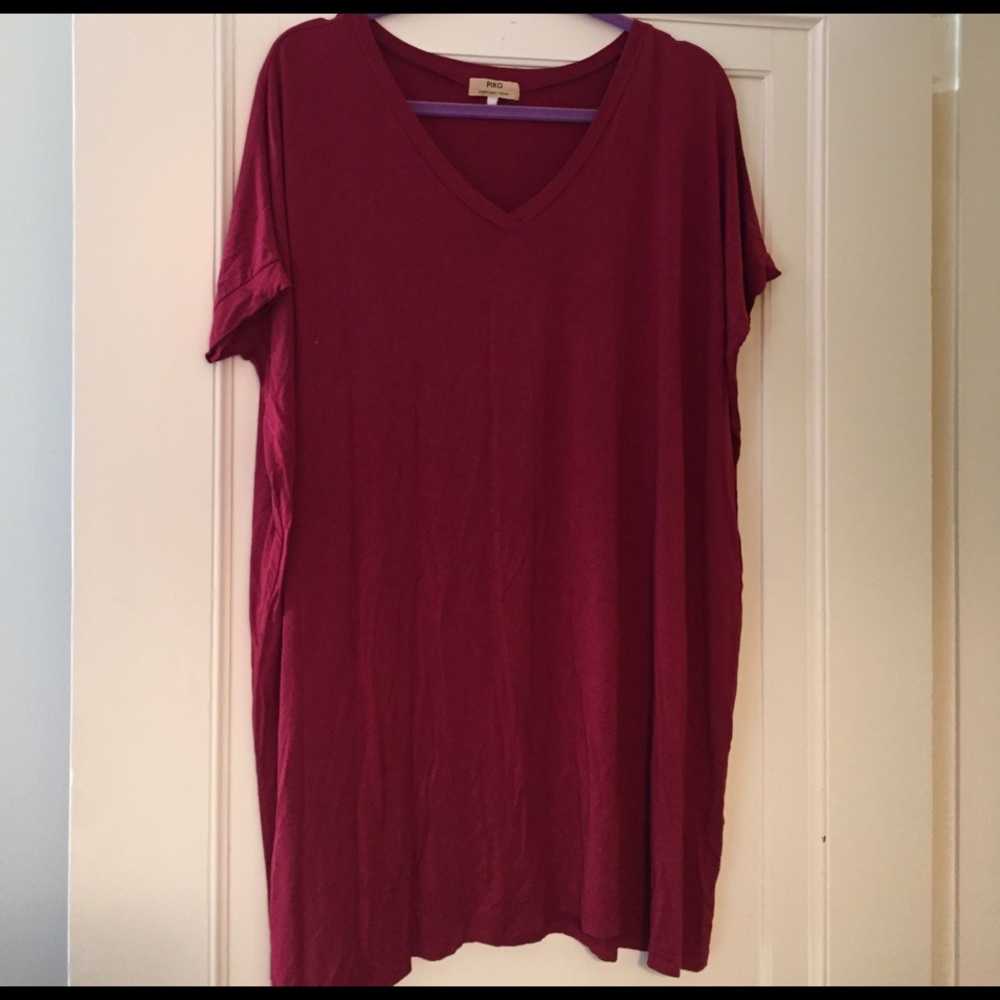 Piko Maroon Dress