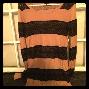 Express brown with black detail sweater.
