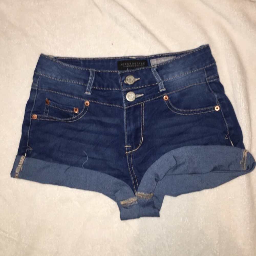 High waisted jean shorts