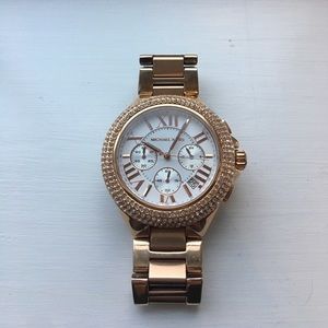 Michael Kors Camille rhinestone rose gold watch