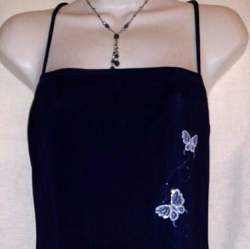 Candy rocket blu dress butterfly spaghetti strap L