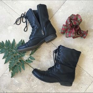 Madden Girl Lace-Up Ankle Combat Boots