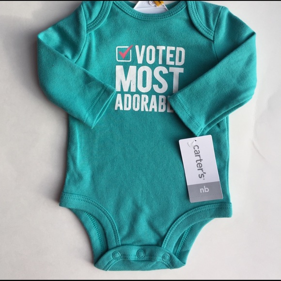 New with tags CARTERS ONESIE "most voted adorable" - Picture 2 of 2