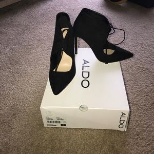 Aldo black bootie heels