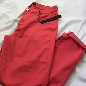 Coral skinny jeans