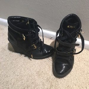 Michael kors sneakers wedges black and gold