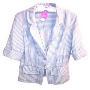 Business casual 100% cotton 3/4 sleeve jacket