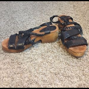 Urban outfitters Wooden clogish sandals