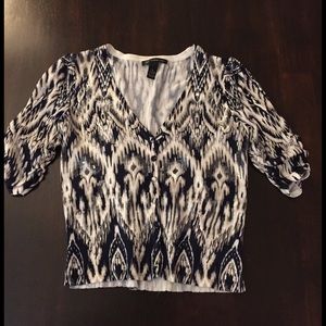 INC sweater blouse, button down with sequins