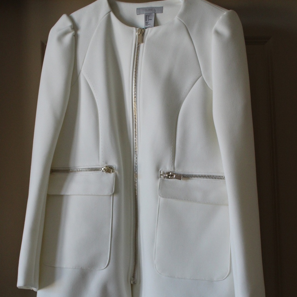 H&M Long White Winter Coat