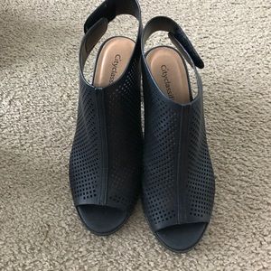 Peep toe ankle boots