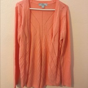 Long coral cardigan