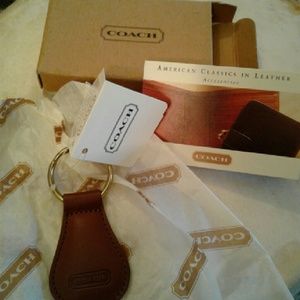 AUTHENTIC Coach leather key fod keyring sale now