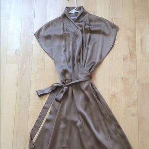 Golden Silk Wrap Dress