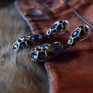 Exquisite Drop Earrings w/ Cobalt Stones