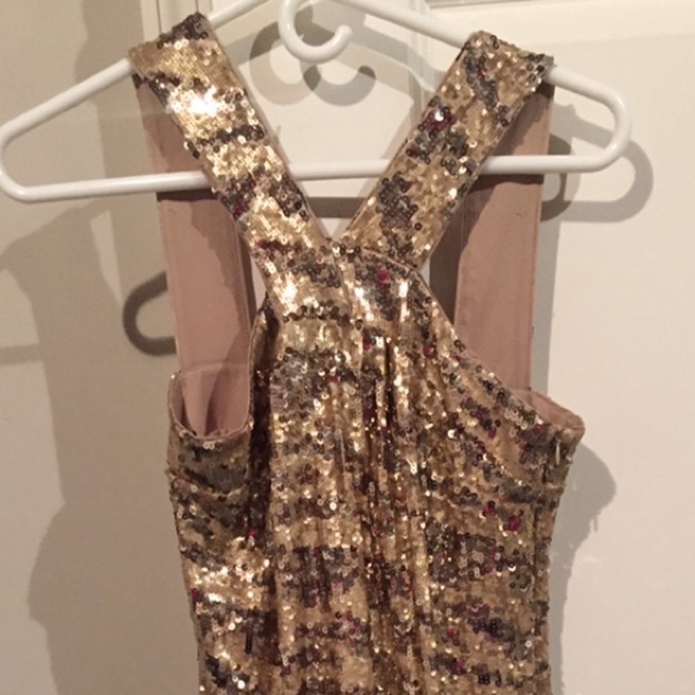 Perfect NYE Rachel Zoe Gold Sequin Dress