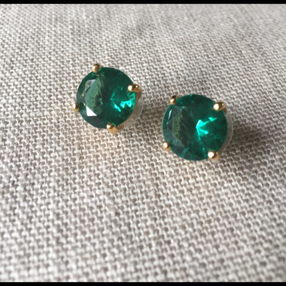 Kate Spade Large Green Gemstone Earrings