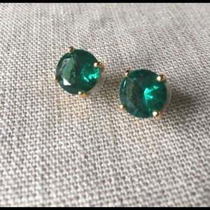 Kate Spade Large Green Gemstone Earrings