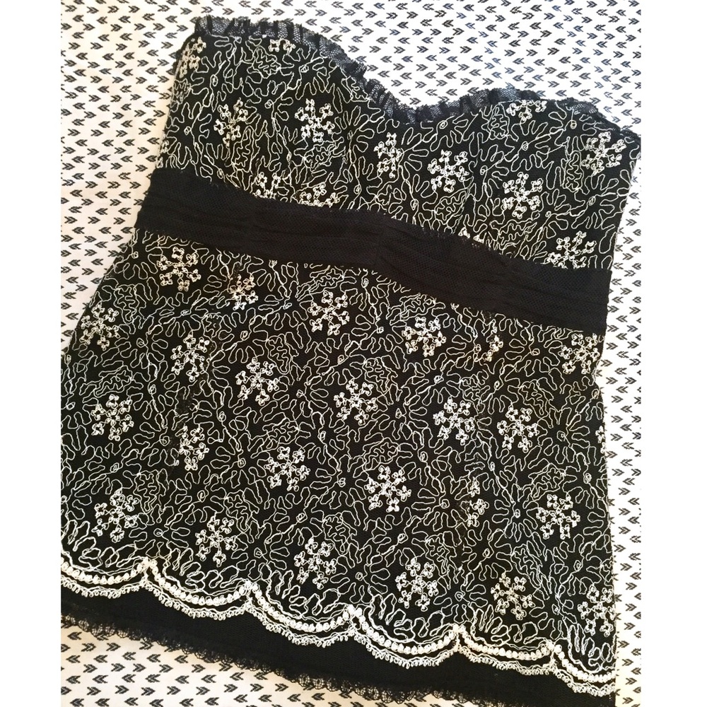 Nanette Lepore Lace Embroidered Bustier Top