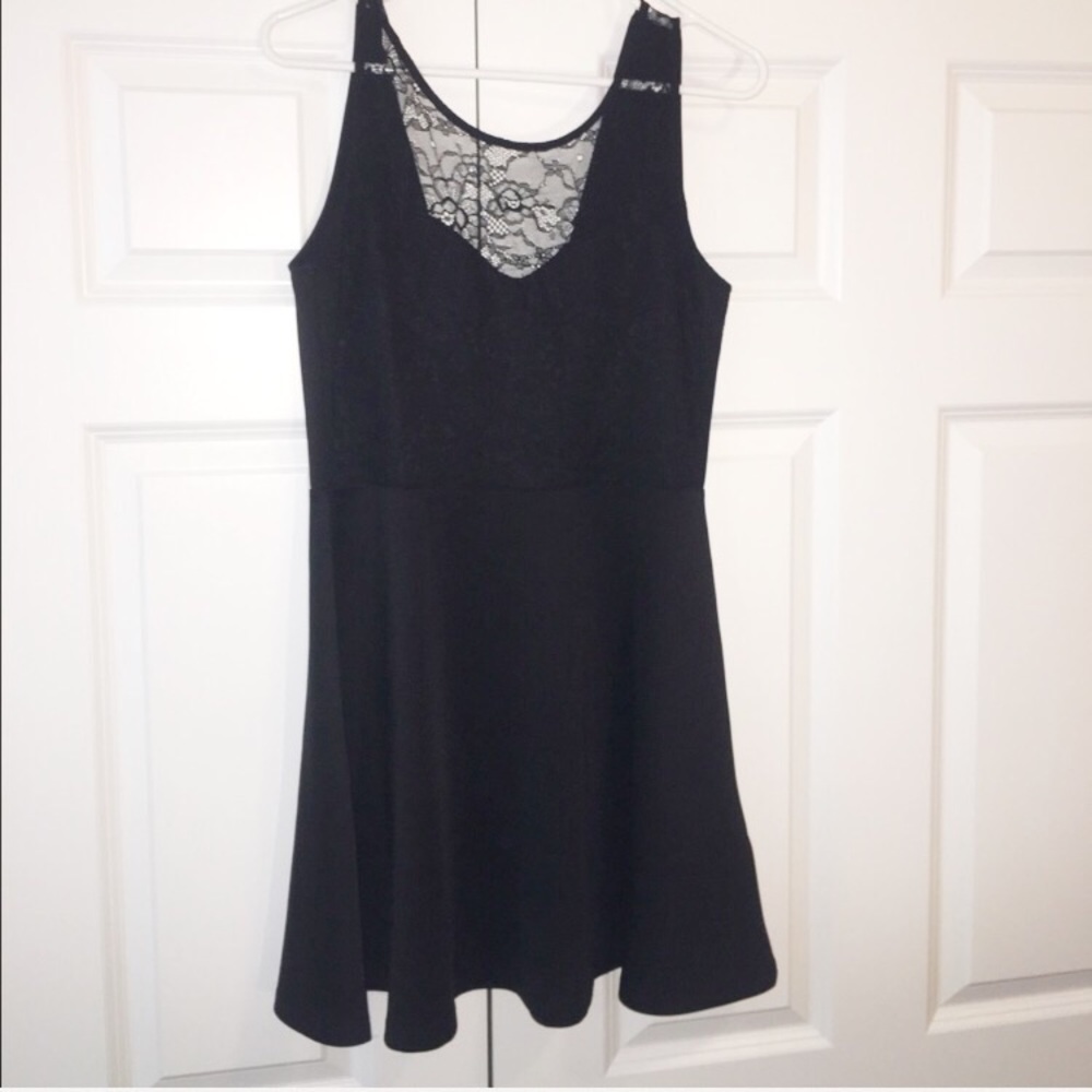 Black dress with lace top