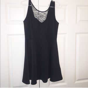 Black dress with lace top