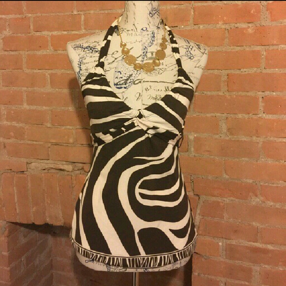 Backless striped top