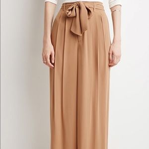 Belted Wide-Leg Pants