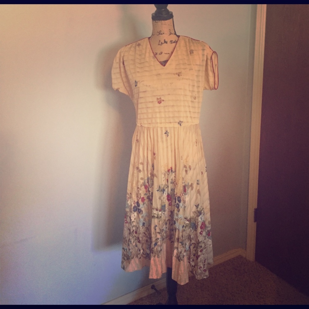 Vintage Sheer Floral Dress