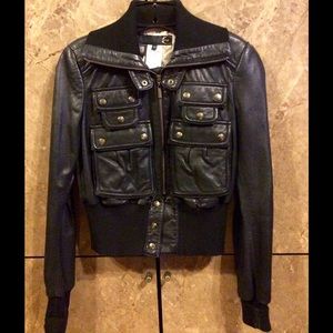 Just Cavalli Jackets & Coats - Just Cavalli Leather Bomber Just Cavalli Jackets & Coats - Just Cavalli Leather Bomber